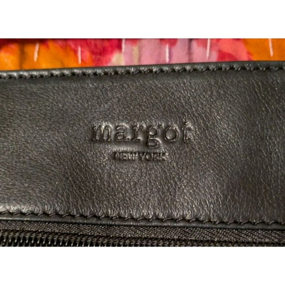 MARGOT Radley Genuine Leather Slim Crossbody Purse Split Pocket Bag in Black - Picture 3 of 6